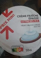 Mängden socker i Crème fraîche épaisse