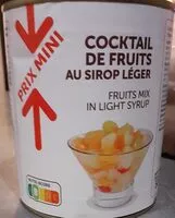 Mängden socker i Cocktail de fruits au sirop léger