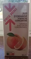 Mängden socker i Jus d'orange à base de concentré