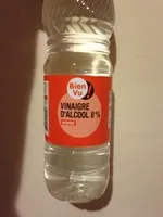 Mängden socker i Vinaigre d'alcool 8%
