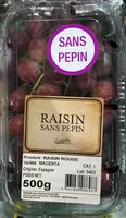 Mängden socker i Raisin sans pépin