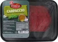 Mängden socker i Carpaccio de boeuf Ferial Au basilic origine France