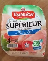 Mängden socker i Jambon supérieur -25% de sel