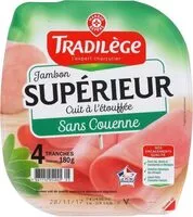 Mängden socker i Jambon supérieur découenné dégraissé 4 tranches