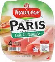 Mängden socker i Jambon de Paris découenné dégraissé 4 tranches