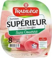 Mängden socker i Jambon cuit supérieur décounné dégraissé 8 tranches