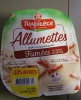 Mängden socker i Allumettes de lardons Tradilège Fumés