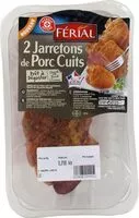 Mängden socker i Jarretons de porc cuits x 2 - poids variable