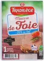 Mängden socker i Mousse de foie -25% de sel en moins