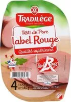 Mängden socker i Rôti de porc Label Rouge 4 tranches