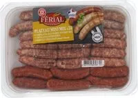 Mängden socker i Assortiment : 9 mini chipolatas + 9 mini chipolatas aux herbes + 6 mini merguez
