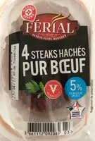 Mängden socker i 4 steack hachés pur boeuf