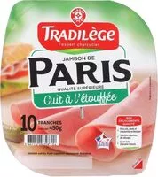 Mängden socker i Jambon de Paris cuit découenné dégraissé x 10 tranches
