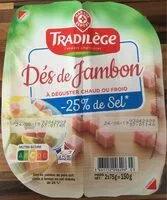 Mängden socker i Dés de jambon - 25% de sel 2 x 75 g