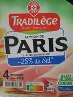 Mängden socker i Jambon de Paris -25% de sel
