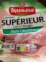 Mängden socker i Jambon supérieur - découenné dégraissé