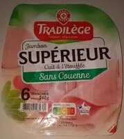 Mängden socker i Jambon supérieur - découenné dégraissé