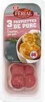 Mängden socker i Paupiettes de porc x 3