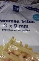 Mängden socker i Pommes frites 9x9mm surgelées krill essentiel