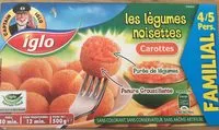 Mängden socker i Légume Noisettes Carottes, 500 Grammes, Marque Iglo