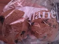 Mängden socker i Lot de 2 petits pains seigle aux raisins
