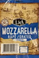 Mängden socker i Mozarela rapé