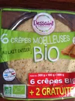 Mängden socker i 6 Crêpes Moelleuses Bio