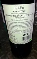 Mängden socker i Cabernet-Sauvignon 2015 Rouge sec