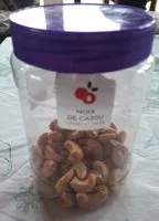 Mängden socker i Noix de cajou grillée et salée