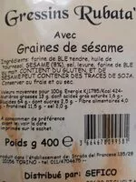 Mängden socker i Gressins Rubata