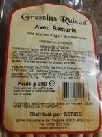 Mängden socker i Gressins Rubata' avec romarin