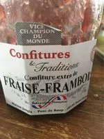 Mängden socker i Confiture extrade fraise-framboise