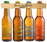 Mängden socker i Lot 4x33cl - Bières des Alpes assortiment by Mandrin : Blonde 4,8% Alc./Vol, Blanche 4,2% Alc./Vol, Rousse 5% Alc./Vol, Verte 4,8% Alc./Vol- Brasserie du Dauphiné - Médaille Argent WBA 2017