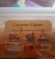 Mängden socker i Carottes râpées sauce à la moutarde de Dijon