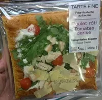 Mängden socker i Tarte Fine Poulet rôti Tomates Cerise