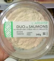 Mängden socker i Duo de Saumons au Yaourt Grec, Citron Vert et Ciboulette