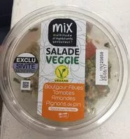 Mängden socker i Boulgour, fèves, tomates, amandes sauce aux herbes