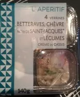 Mängden socker i Verrines betteraves chèvre noix de St Jacques et legumes