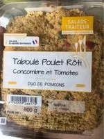 Mängden socker i Taboulé poulet roti concombre et tomates