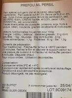 Mängden socker i Préfou ail et persil