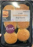 Mängden socker i 6 mini cheeseburgers - Boeuf Charolais, cheddar & sauce ketchup