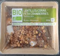 Mängden socker i Lentilles corail feta cranberries