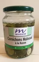 Mängden socker i Cornichons Malassol Russ Mayanne,