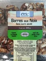 Mängden socker i Barres aux noix