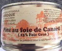 Mängden socker i Paté au foie de canard