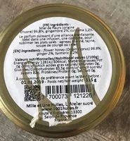 Mängden socker i Miel curcuma gingembre