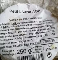 Mängden socker i Petit Livarot Aoc 22 %