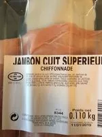 Mängden socker i Chiffonnade de jambon cuit superieur origine FR