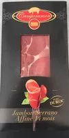 Mängden socker i Jambon serrano affiné 14 mois - porc Duroc