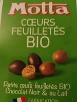 Mängden socker i Coeurs feuilletés bio